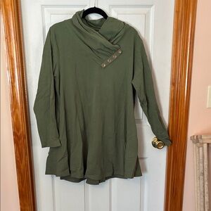 Olive Green Buttoned Women's Tunic